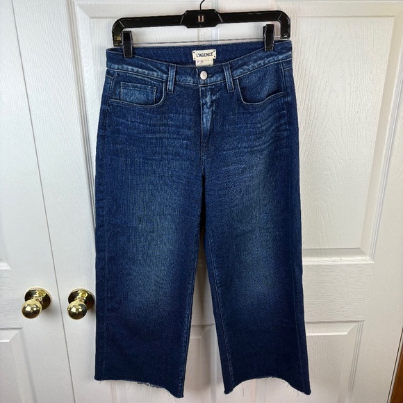 L'Agence Danica Wide Leg High Rise Cropped Jeans - Picture 1 of 4
